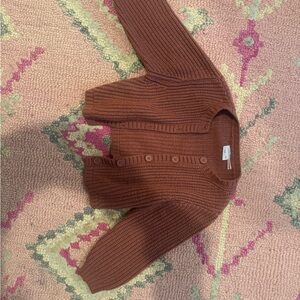 Zara Mauve Cardigan Sweater with Ribbed Knit